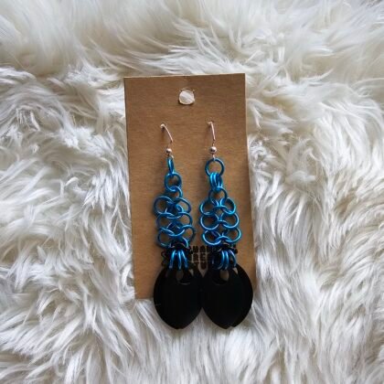 Blue Scale Dangler Earrings