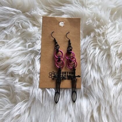 Pink Helm Sword Earrings