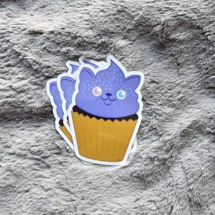 Cupcake Desert Cat Sticker